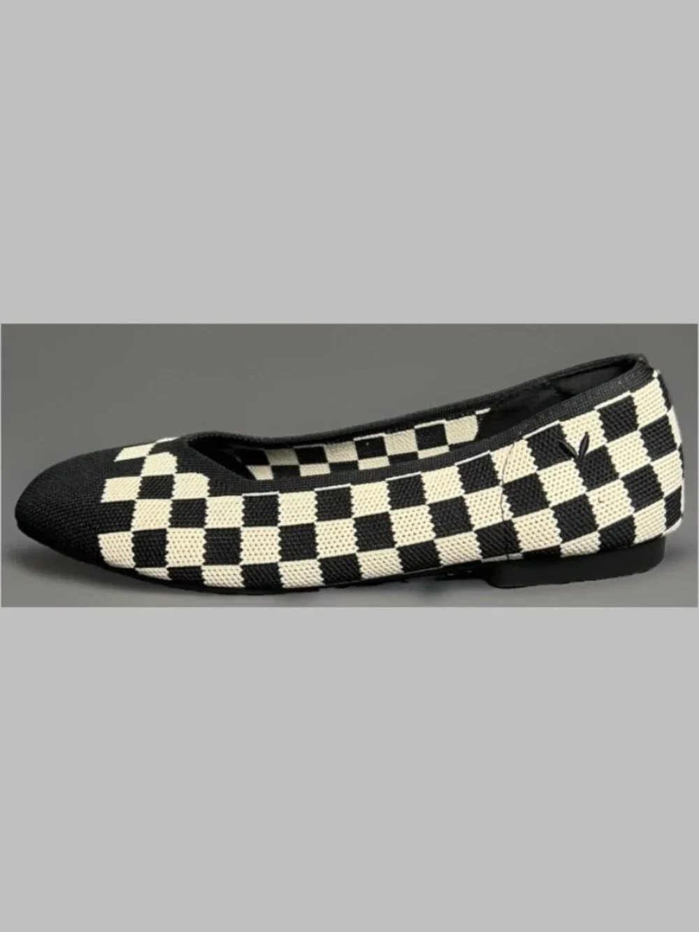 VIVAIA Margot 2.0 Women's Ballet Flats 8.5 EU 39.5 Black Cream Checkerboard Knit